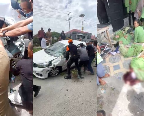 KA VS Minibus Anak Sekolah Menyebabkan 1 Orang Tewas